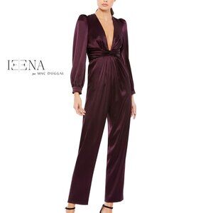 Mac Duggal A2647 Plunging Neckline Jumpsuit Size 12